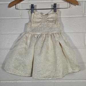 Carter's Gold Metallic Bow Dress Baby Girl 6M Easter Party Special Occasion